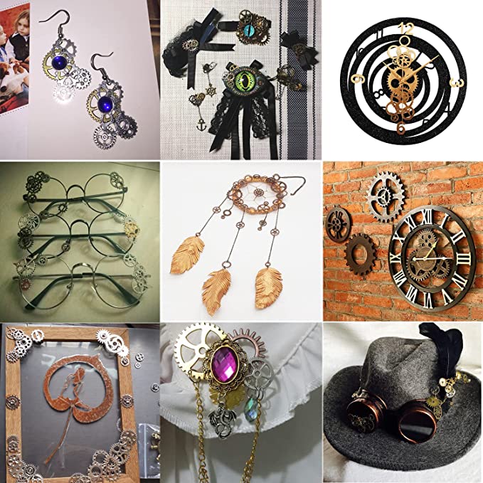 Steampunk Jewelry Cogs and Gears 30 Assorted Gear Charms Mixed Colo Steampunk and Renaissance