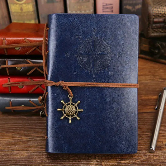 Medieval Nautical Style Sketchbook - Nautical Blue Kraft Paper Notebook