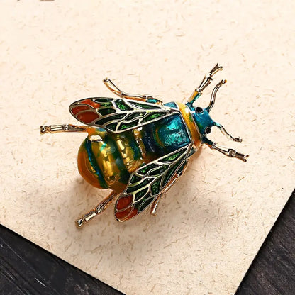 Iridescent Queen Bee - Iron Alloy Insect - Steampunk Scarab Series