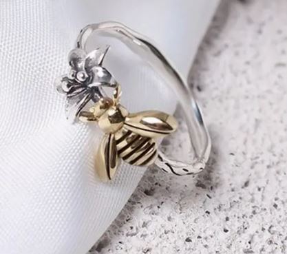 Bee and hot sale flower ring