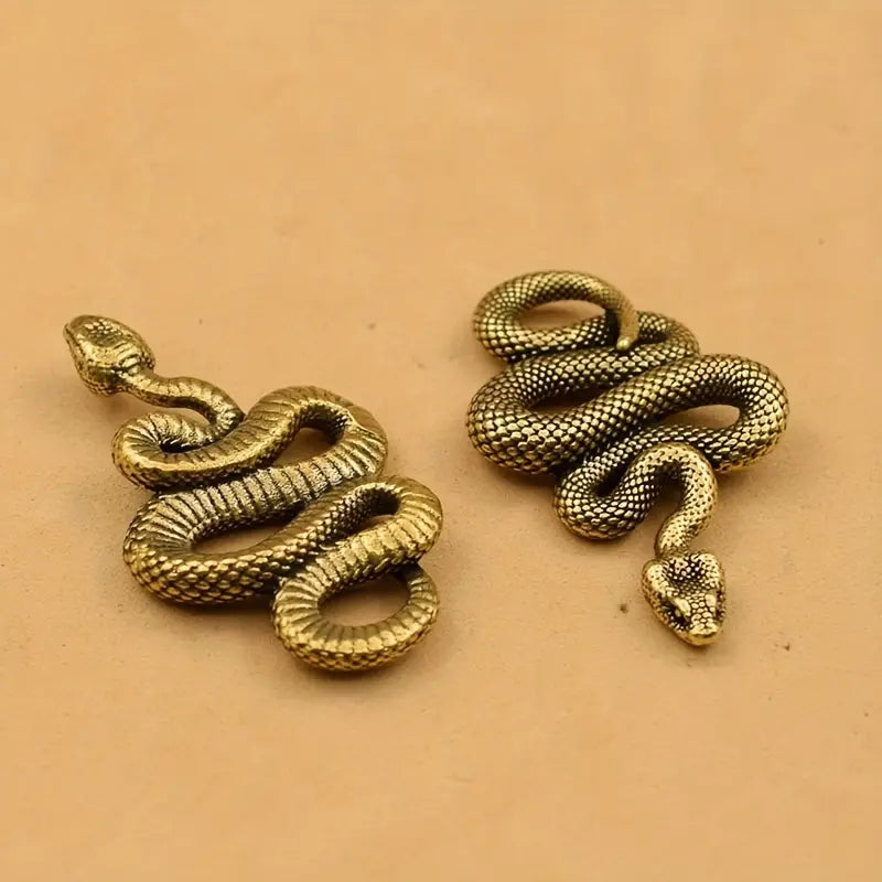 Brass Baron - Ancient Zodiac Snake - Keychain Pendant