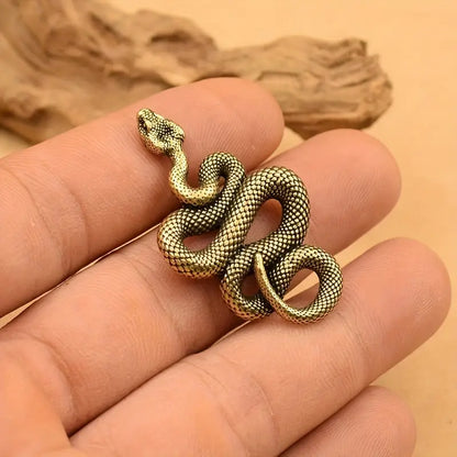 Brass Baron - Ancient Zodiac Snake - Keychain Pendant